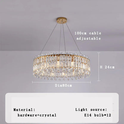 DecorBites™ Crystal Pendant Chandelier for Living Room Bedroom - Luxury Hanglamp by Lamparas Lustres