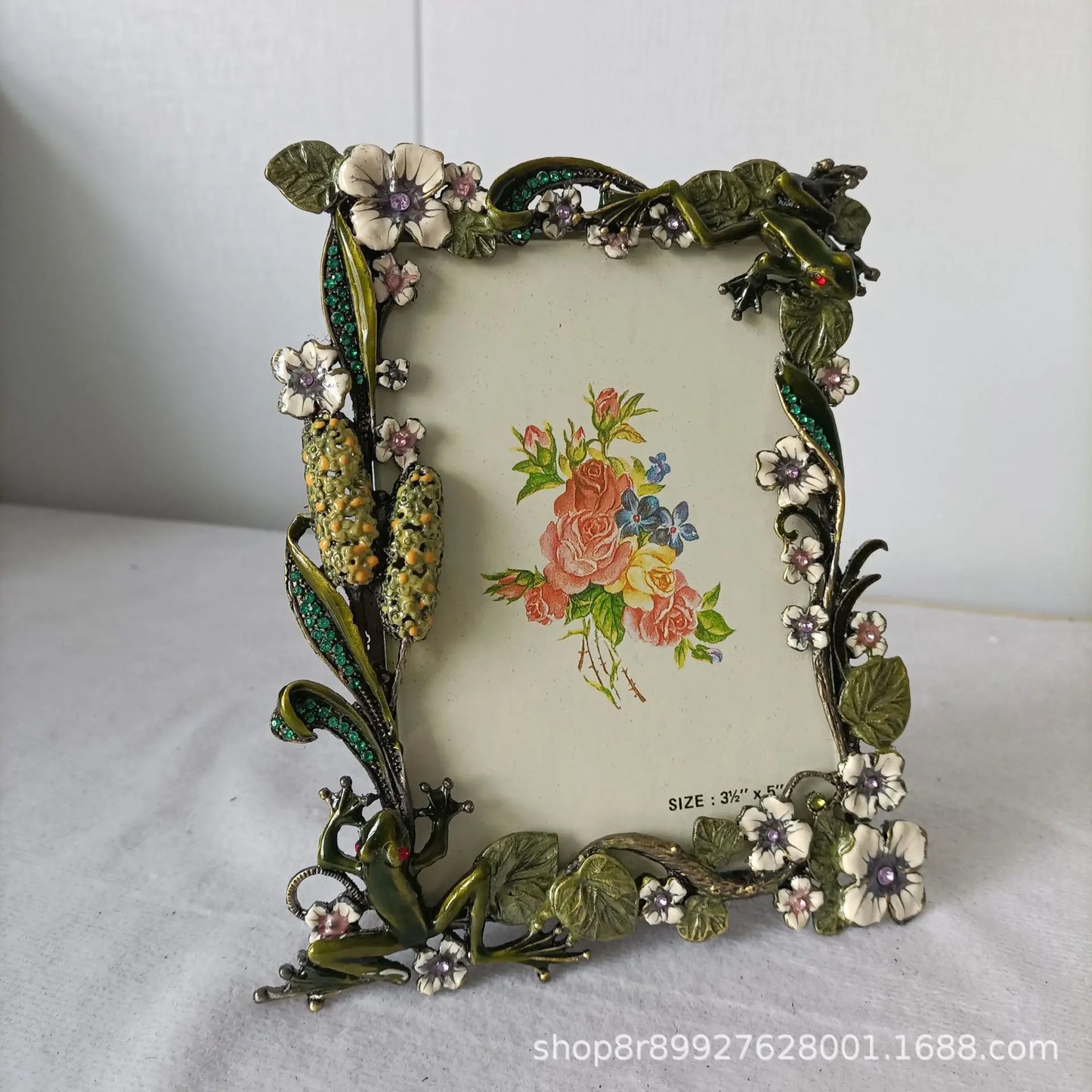 DecorBites™ Frog Metal Photo Frame Tabletop Decoration