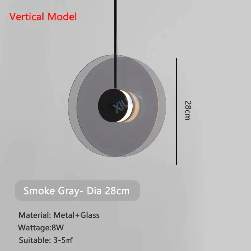 DecorBites™ Amber Smoke Gray Glass Pendant Lamp for Dining Room & Bar Decor