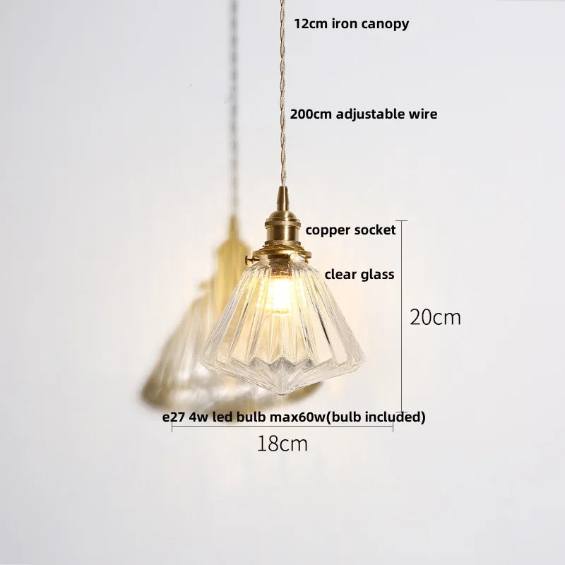 DecorBites™ Clear Glass Wire Pendant Light Fixture Nordic Modern Hanging Lamp