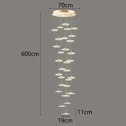 Lámpara colgante de cristal DecorBites™ para escalera, sala de estar o interior