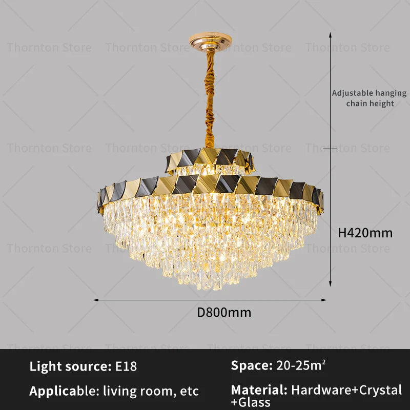 DecorBites™ Crystal Chandelier: High-End Luxury Lighting for Living Room, Restaurant & More