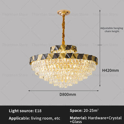 DecorBites™ Crystal Chandelier: High-End Luxury Lighting for Living Room, Restaurant & More