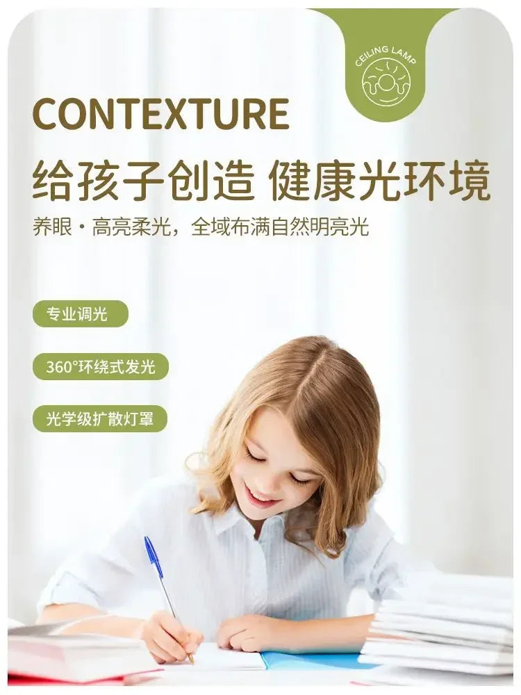 Lámpara de techo DecorBites™ con forma de rosquilla - Lámpara LED de espectro completo para protección ocular para habitación infantil.