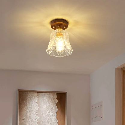 DecorBites™ Glass LED Ceiling Lamp Copper Walnut Modern Living Room Lighting Fixtures