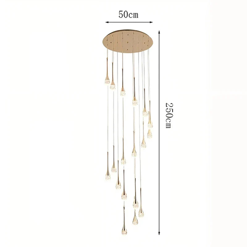 Modern Crystal Pendant Light With Adjustable Height