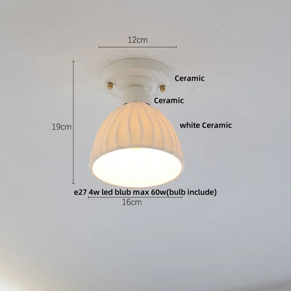 DecorBites™ Blue Hollow-out Ceramic LED Ceiling Lamp