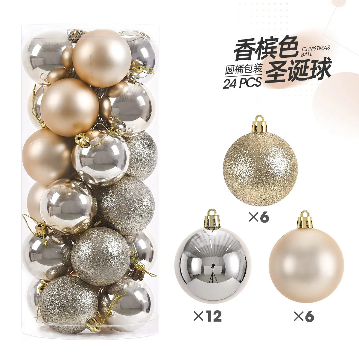 24pcs 3cm Christmas Balls Christmas Tree Ornaments Ball Xmas Hanging Tree Pendants Home Party Christmas Tree Decor New Year Gift