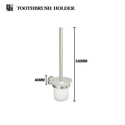 DecorBites™ Brushed Nickel Stainless Steel Bathroom Hardware Set Towel Bar Ring Holder Robe Hook