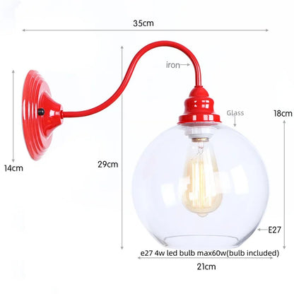 Decorbites™ Luces de Pared LED Rojas Edison - Lámpara de Mesa Industrial Vintage de Hierro