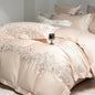 Decobites Luxury Embroidery Bedding Set: Pearl White 1000TC Egyptian Cotton Duvet Cover, Sheets, Pillowcases