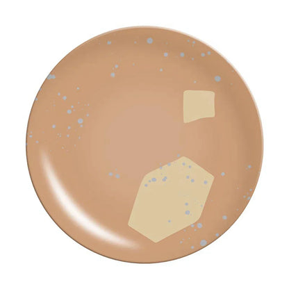 DecorBites™ Korean Style Round Bamboo Fiber Dining Plate for Desserts, Fruits, and Cakes