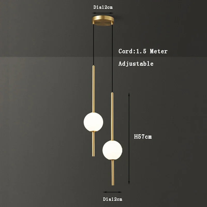 DecorBites™ Gold Pendant Light, Modern 1-Light Ceiling Fixture for Bedroom and Living Room