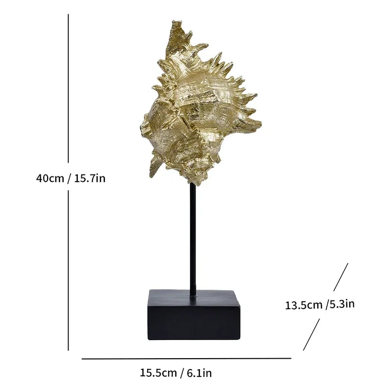 DecorBites™ Gold-plated Mermaid Statue Resin Sculpture Room Decor Marine Organism Ornament