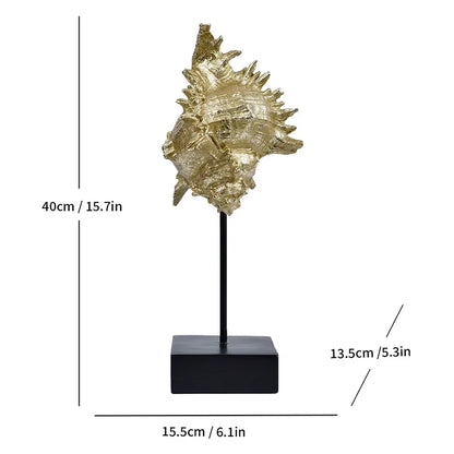 DecorBites™ Gold-plated Mermaid Statue Resin Sculpture Room Decor Marine Organism Ornament