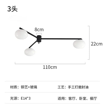 ديكوربايتس™ - وحدة إضاءة LED حديثة للسقف من النحاس اللامع باللونين الأسود والذهبي لغرفة المعيشة/المطبخ/الشرفة