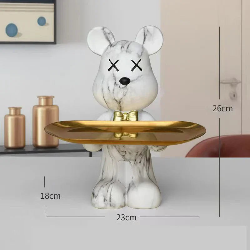 DecorBites™ Graffiti Bear Figurine: Modern Home Decor Statue for Keys Storage Shelf
