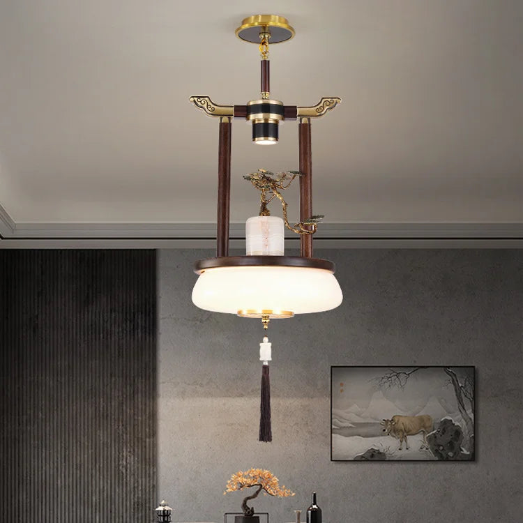 DecorBites™ Chinese Lantern Chandelier: Classic Living Room Tea House Retro Lighting Fixtures