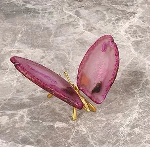 DecorBites™ Agate Butterfly Ornament Brass Insect Statue Home Decoration