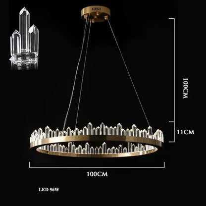 ثريا Arrow Crystal LED من DecorBites™: إضاءة منزلية عصرية لغرفة المعيشة وطاولة الطعام وغرفة النوم