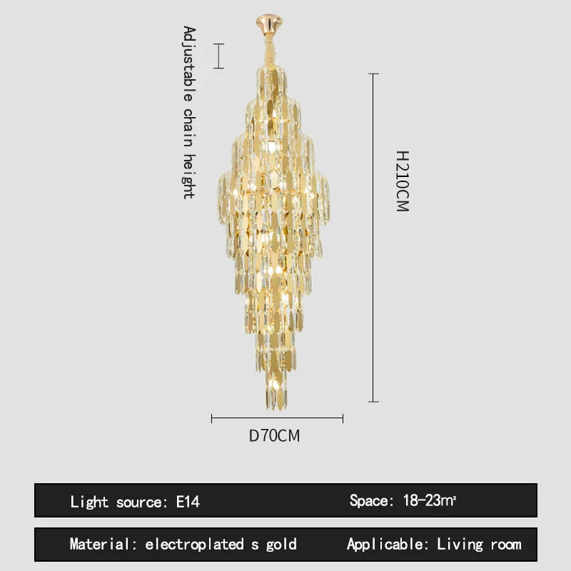 DecorBites™ Crystal Loft Pendant Light: Sleek Spiral Staircase Chandelier