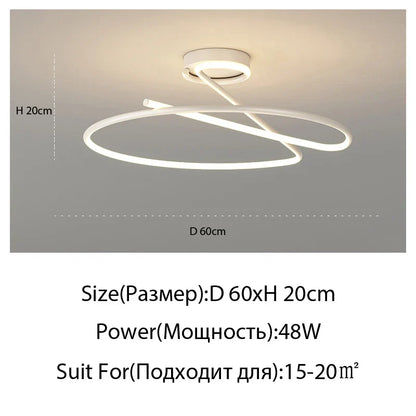 DecorBites™ Heart Line LED Chandelier for Bedroom and Living Room