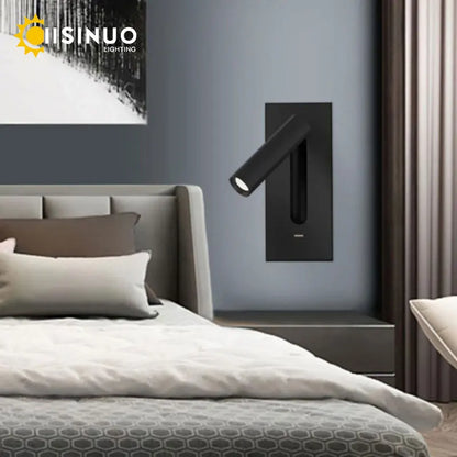 DecorBites™ LED Wall Sconce Adjustable Reading Light for Hotel Bedroom, USB Charging