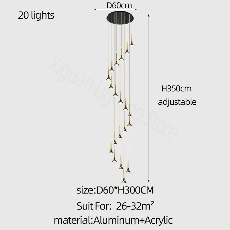 DecorBites™ Elegant Horn-Shaped Chandelier for Living Room and Bedroom