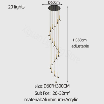 DecorBites™ Elegant Horn-Shaped Chandelier for Living Room and Bedroom