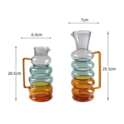 DecorBites™ Glass Bubble Ring Vase: Transparent Handle Vase for Flower Arrangement & Home Decor