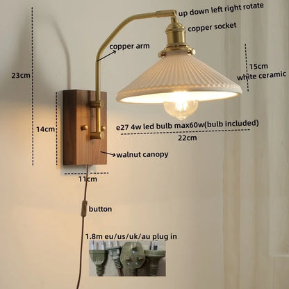 DecorBites™ Glass Copper LED Wall Lamp Modern Stair Light Fixtures applique murale