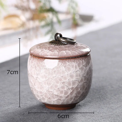 DecorBites™ Ice Cracked Texture Tea Caddy Storage Jar with Moisture-proof Sealed Lid