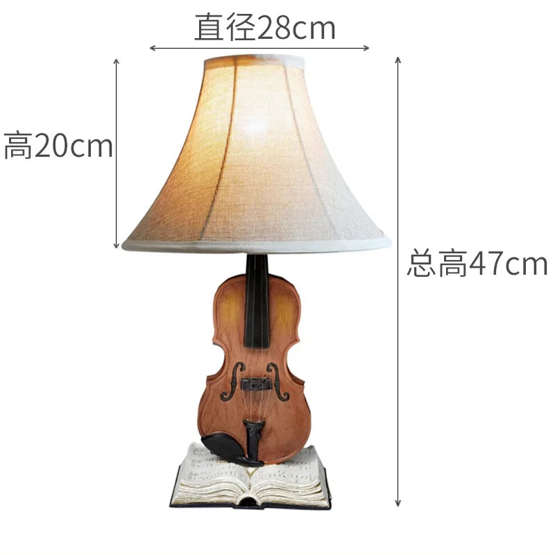 DecorBites™ Kids Violin LED Table Lamp for Bedroom - Modern Fabric Stand Light