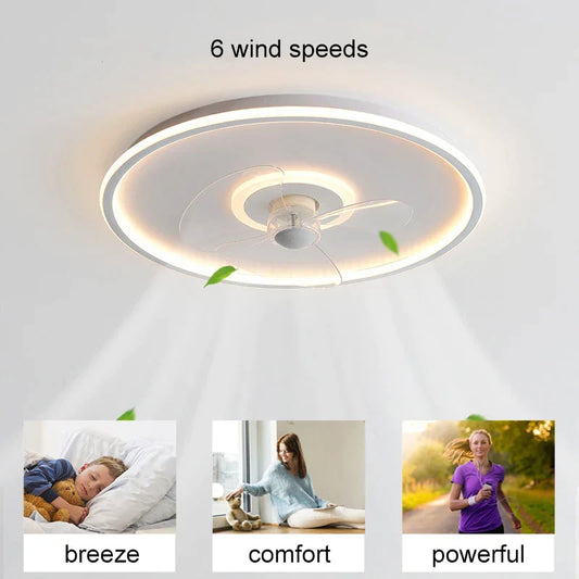 DecorBites™ Ceiling Fan with LED Light & Remote Control, Ideal for Home Bedroom and Living Room