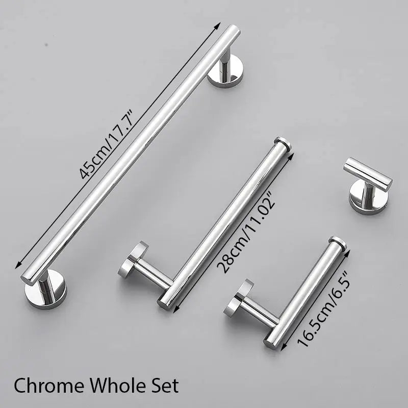 DecorBites™ Bathroom Hardware Set Shelf Paper Holder Hook Towel Rack Ring Bath Accessories