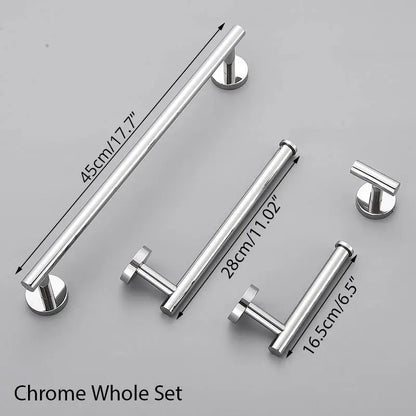 DecorBites™ Bathroom Hardware Set Shelf Paper Holder Hook Towel Rack Ring Bath Accessories