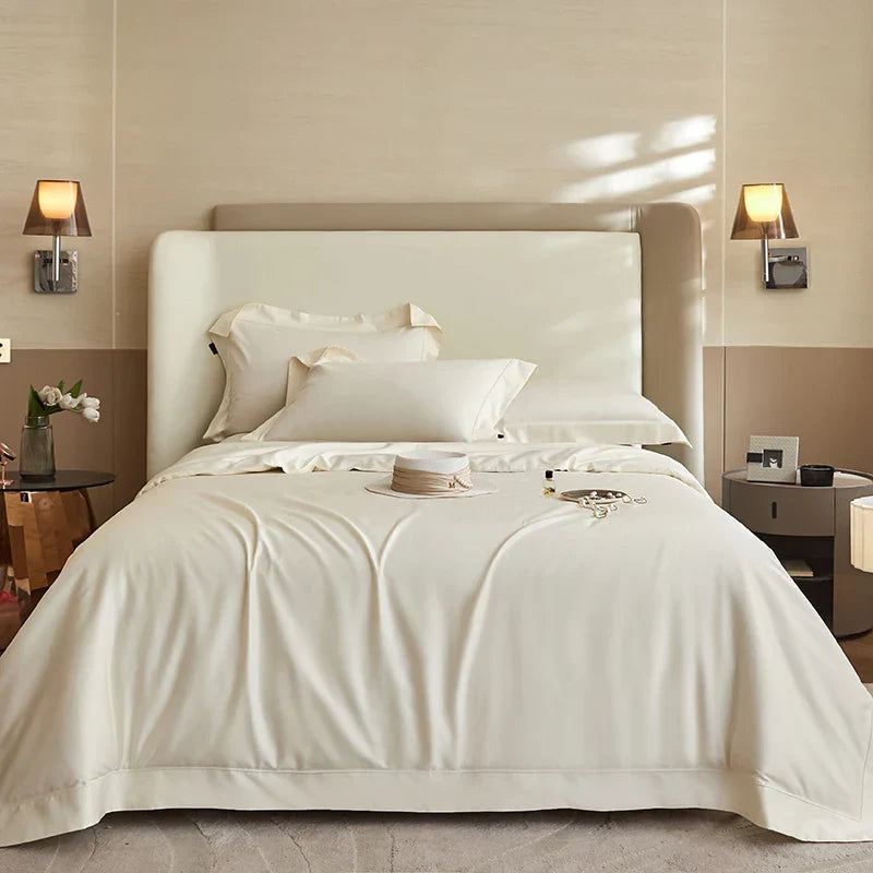 طقم مفروشات سرير مريحة من قطن بيما 1400TC من DecorBites™: غطاء لحاف ناعم، قابل للتهوية، مقاس كوين كينج، ملاءة، وأغطية وسائد