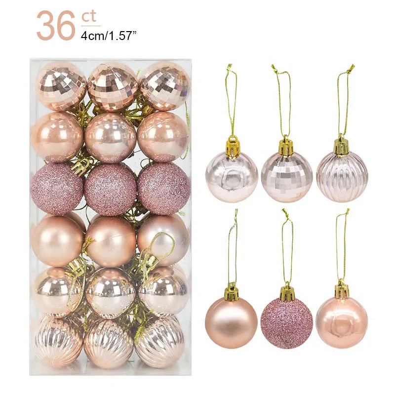 1box Christmas Balls Christmas Tree Ornaments Ball Xmas Hanging Tree Pendants Home Party Decor 2023 New Year Gift Noel Navidad