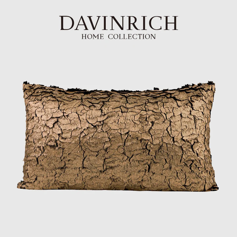 DecorBites™ Luxe Gold Foil Fabric Texture Waist Cushion Cover 30x50cm