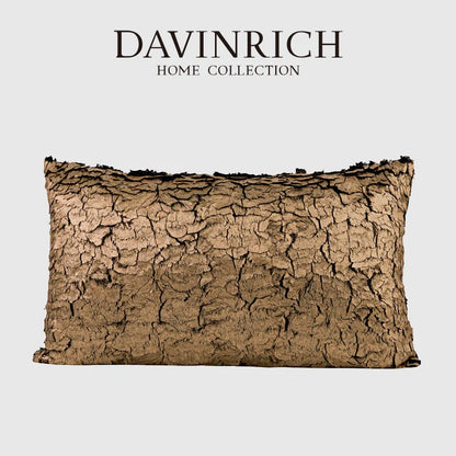 DecorBites™ Luxe Gold Foil Fabric Texture Waist Cushion Cover 30x50cm