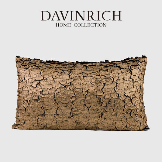 DecorBites™ Luxe Gold Foil Fabric Texture Waist Cushion Cover 30x50cm