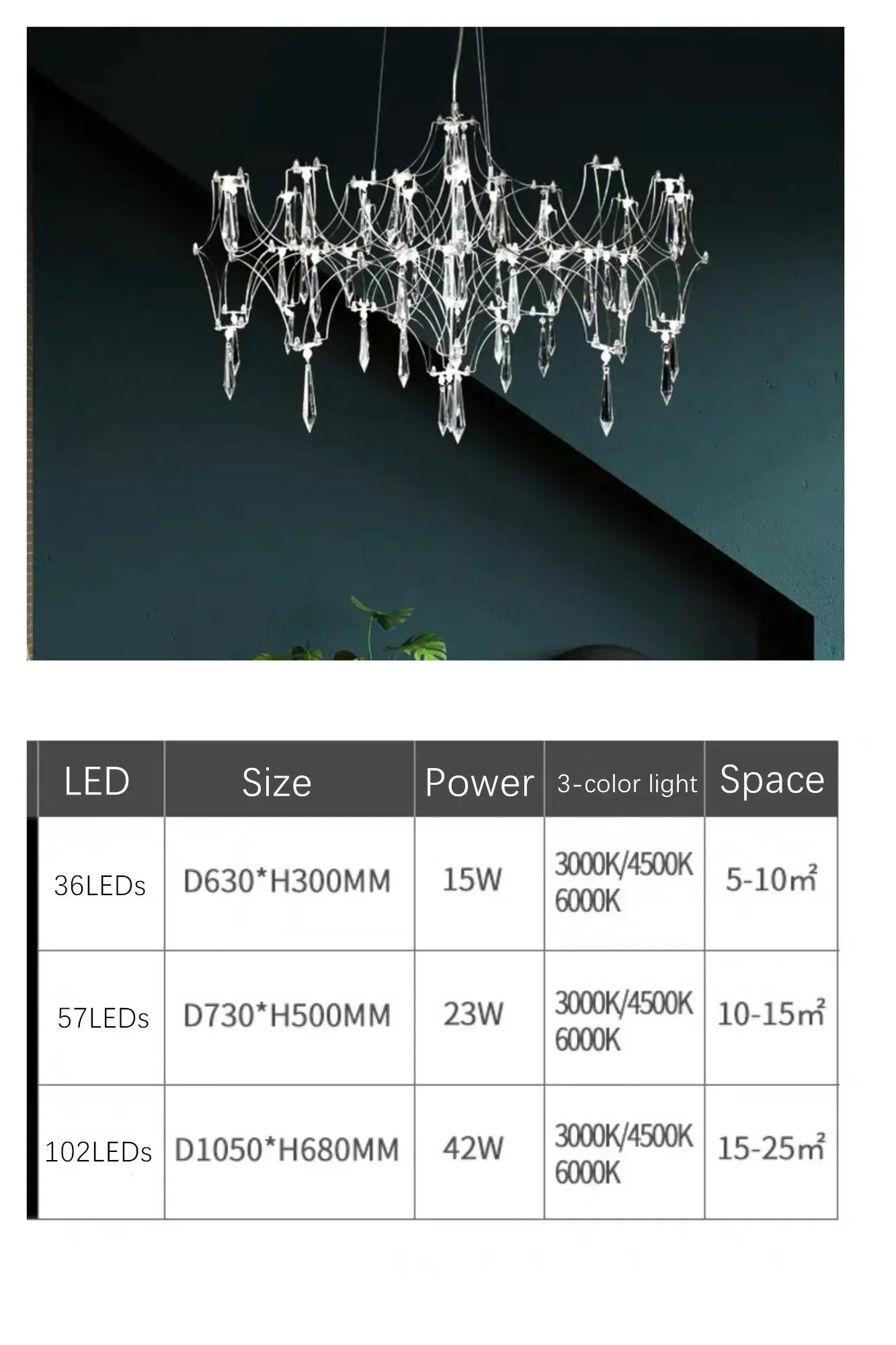 DecorBites™ Crystal Chandelier: Luxury Modern Starry Ceiling Light for Living Room, Bedroom, Restaurant