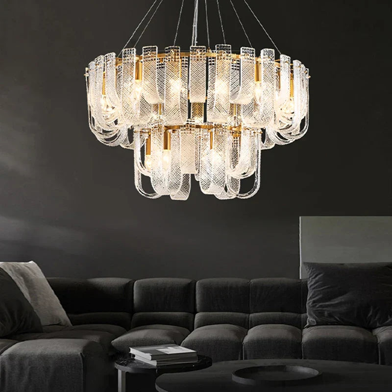 DecorBites™ Dimmable LED Copper Ceiling Chandelier for Luxurious Living Room Lighting