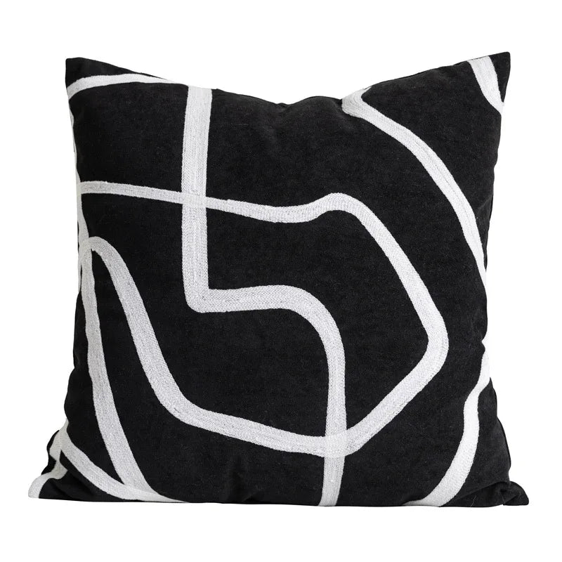 DecorBites™ Jungle Plant Raccoon Embroidered Throw Pillow Cover for Couch Sofa Bed