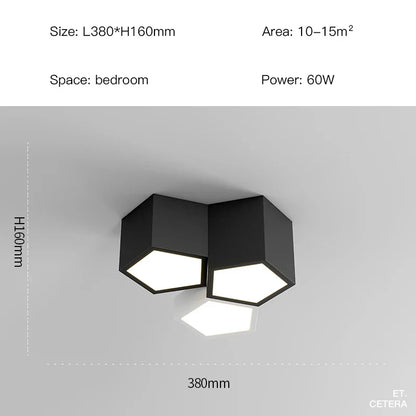 ثريا السقف LED Diamond Black White من DecorBites™ للمنزل والمكتب العصري