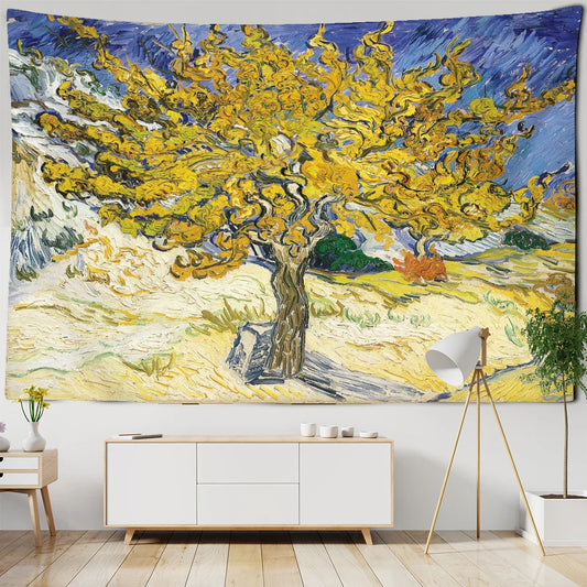 Decobites Van Gogh Inspired Landscape Tapestry Wall Hanging for Witchcraft Aesthetics Room Decor