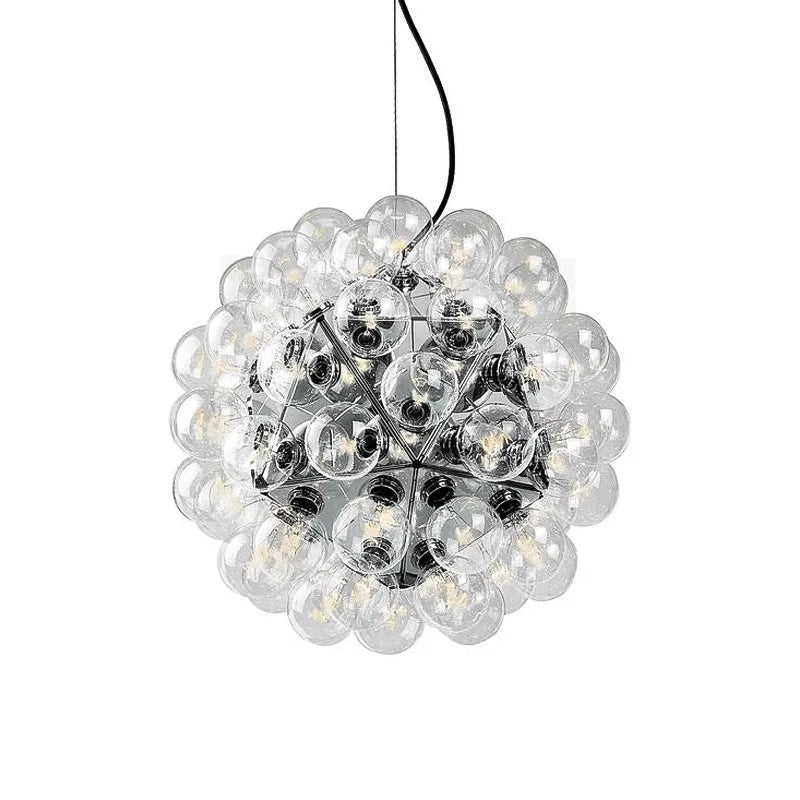 DecorBites™ Glass Dandelion G4 LED Chandelier - Gold Chrome Black Hardware
