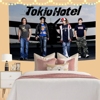 Tokio Hotel Tapestry - Rock Band Print Wall Hanging for Bedroom, Dorm Decor - Decobites