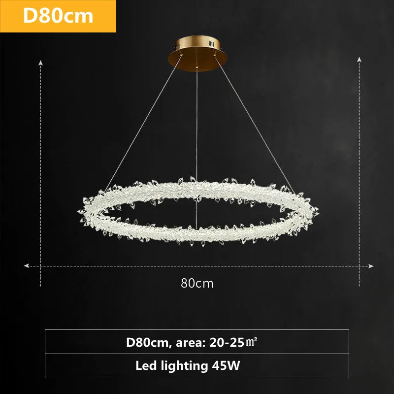 Lámpara colgante LED de círculo de cristal Luxe Decorbites™ - Estilo Art Deco regulable