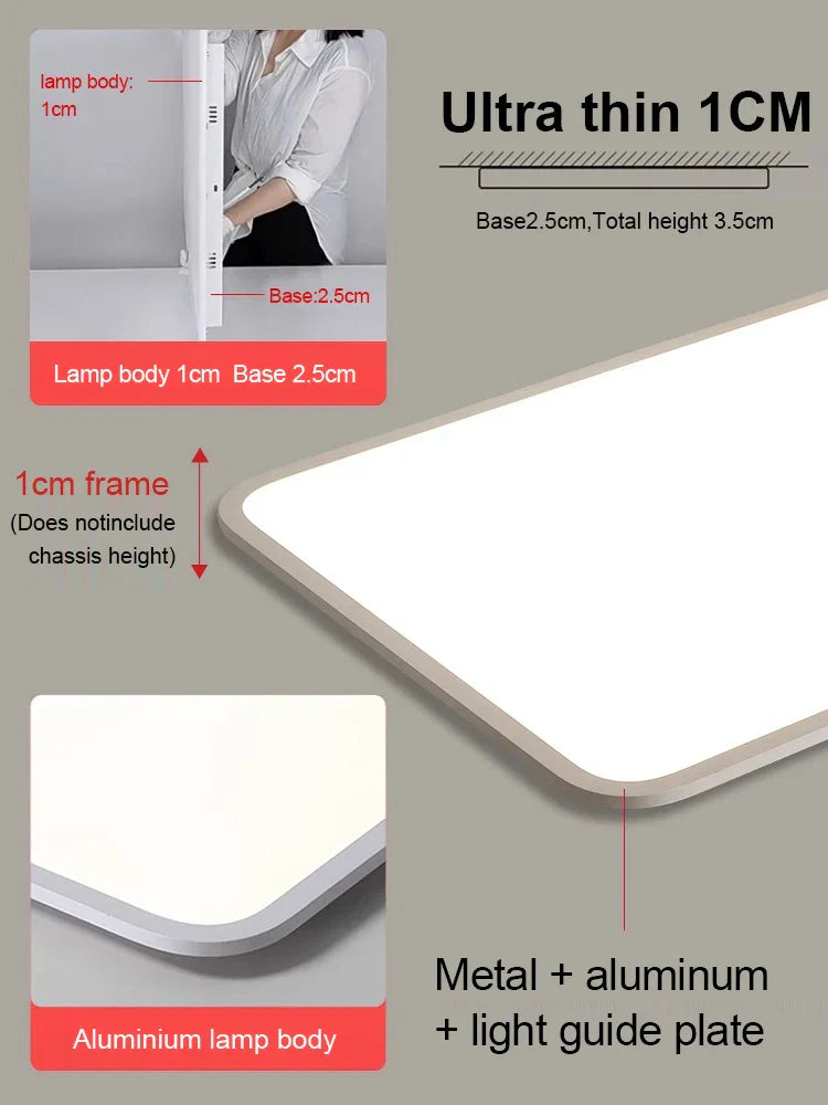 DecorBites™ LED Ceiling Light: Nordic Style Ultra Thin Square Lamp for Living Room and Bedroom